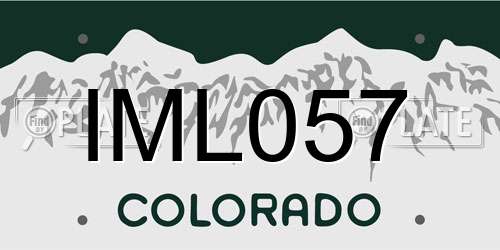 IML057 Colorado License Plate