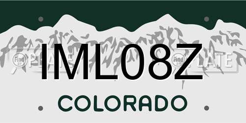IML08Z Colorado License Plate