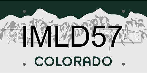 IMLD57 Colorado License Plate
