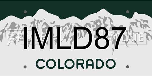 IMLD87 Colorado License Plate