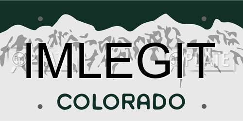 IMLEGIT Colorado License Plate