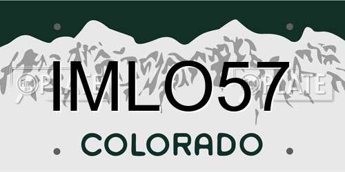 IMLO57 Colorado License Plate