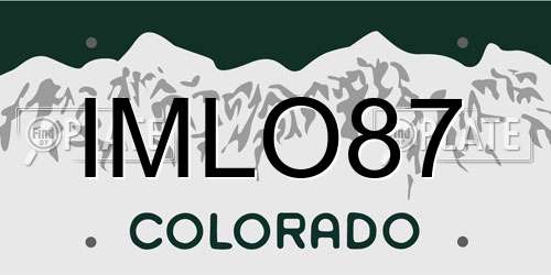 IMLO87 Colorado License Plate