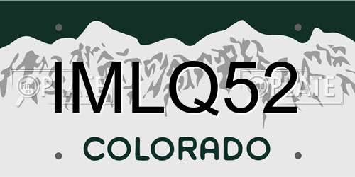 IMLQ52 Colorado License Plate