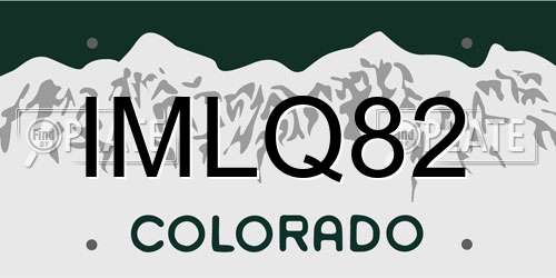 IMLQ82 Colorado License Plate