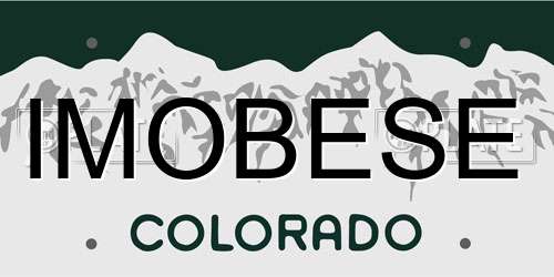 IMOBESE Colorado License Plate