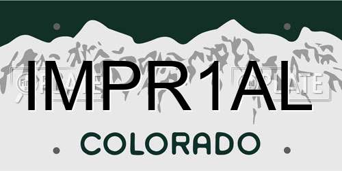 IMPR1AL Colorado License Plate