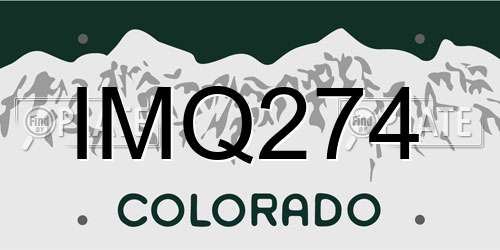 IMQ274 Colorado License Plate