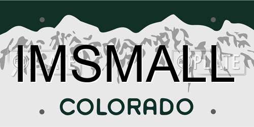 IMSMALL Colorado License Plate