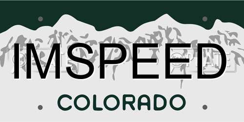 IMSPEED Colorado License Plate