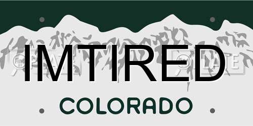 IMTIRED Colorado License Plate