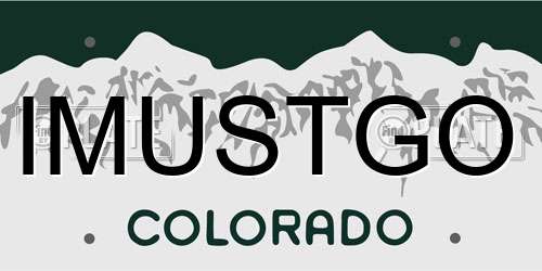 IMUSTGO Colorado License Plate