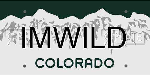 IMWILD Colorado License Plate