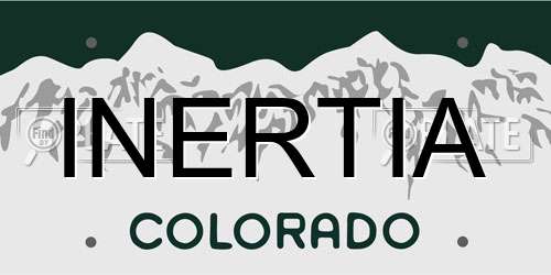 INERTIA Colorado License Plate