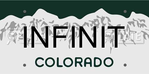 INFINIT Colorado License Plate
