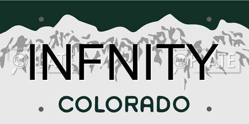 INFNITY Colorado License Plate