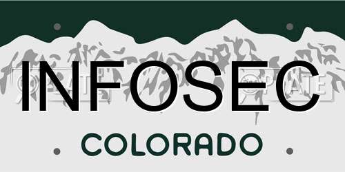 INFOSEC Colorado License Plate