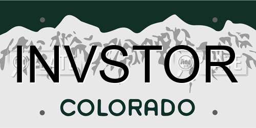 INVSTOR Colorado License Plate