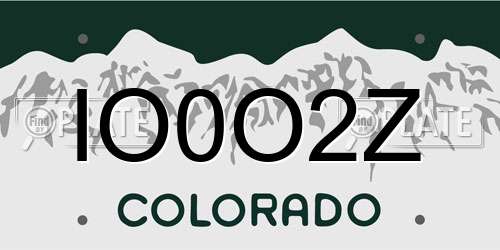 IO0O2Z Colorado License Plate