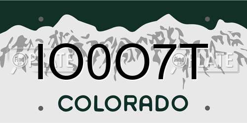 IO0O7T Colorado License Plate