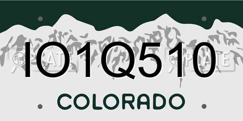 IO1Q510 Colorado License Plate