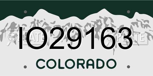 IO29163 Colorado License Plate