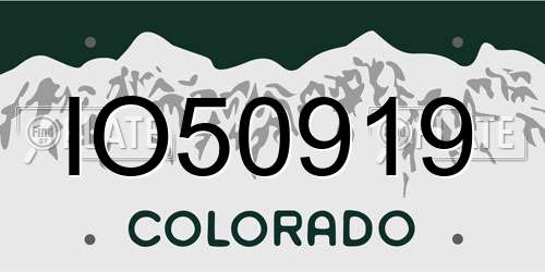IO50919 Colorado License Plate