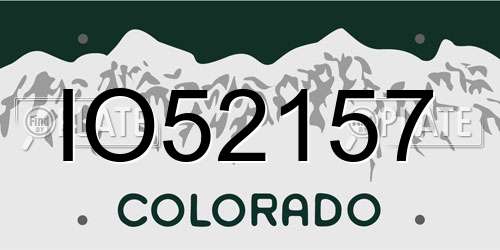 IO52157 Colorado License Plate