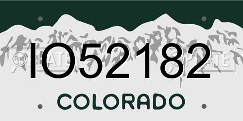 IO52182 Colorado License Plate
