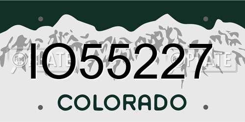 IO55227 Colorado License Plate