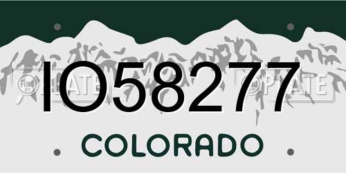 IO58277 Colorado License Plate