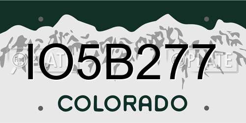 IO5B277 Colorado License Plate