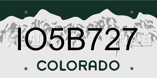 IO5B727 Colorado License Plate