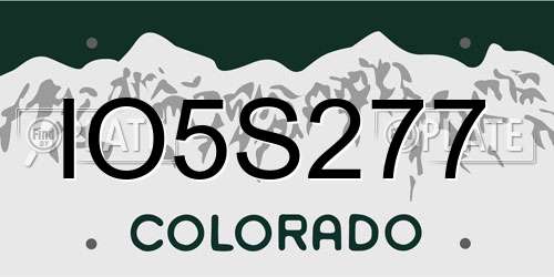 IO5S277 Colorado License Plate