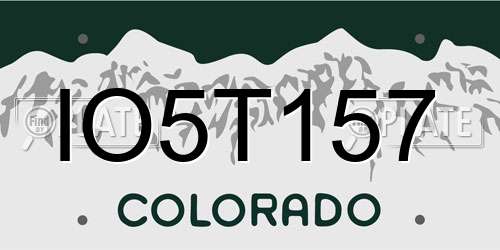 IO5T157 Colorado License Plate