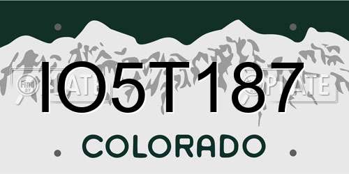 IO5T187 Colorado License Plate