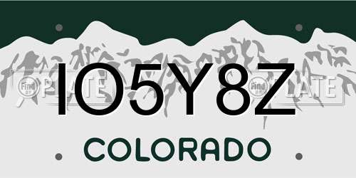 IO5Y8Z Colorado License Plate