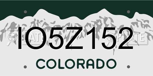 IO5Z152 Colorado License Plate