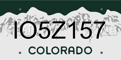IO5Z157 Colorado License Plate