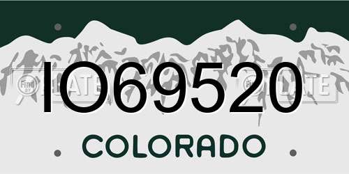 IO69520 Colorado License Plate