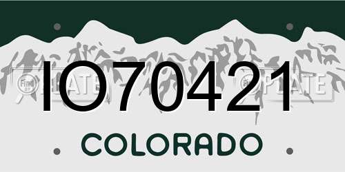 IO70421 Colorado License Plate