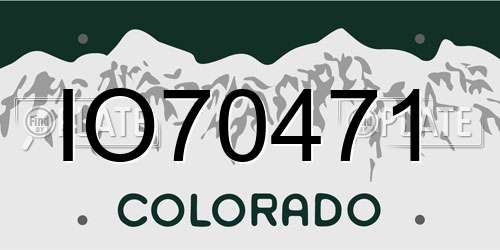 IO70471 Colorado License Plate