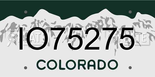 IO75275 Colorado License Plate