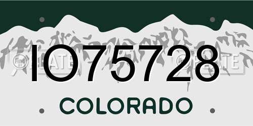 IO75728 Colorado License Plate