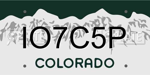 IO7C5P Colorado License Plate