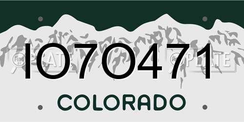 IO7O471 Colorado License Plate