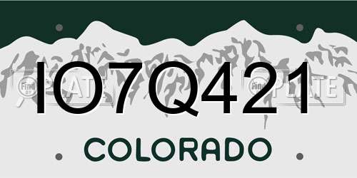 IO7Q421 Colorado License Plate
