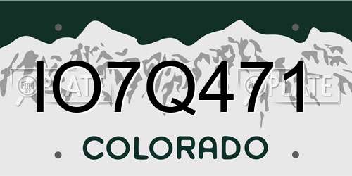 IO7Q471 Colorado License Plate