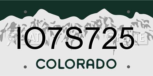 IO7S725 Colorado License Plate