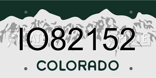 IO82152 Colorado License Plate